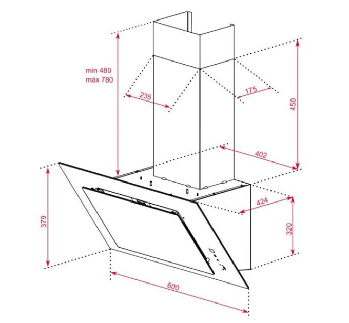 Вытяжка Teka  DVT 68660 TBS WH 112930040