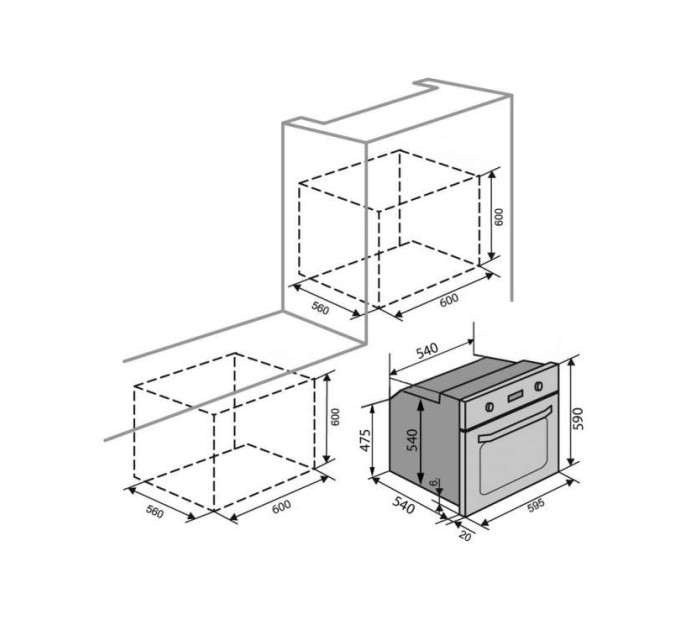 Духова шафа Ventolux VENETO 6 MT (WH/RS)