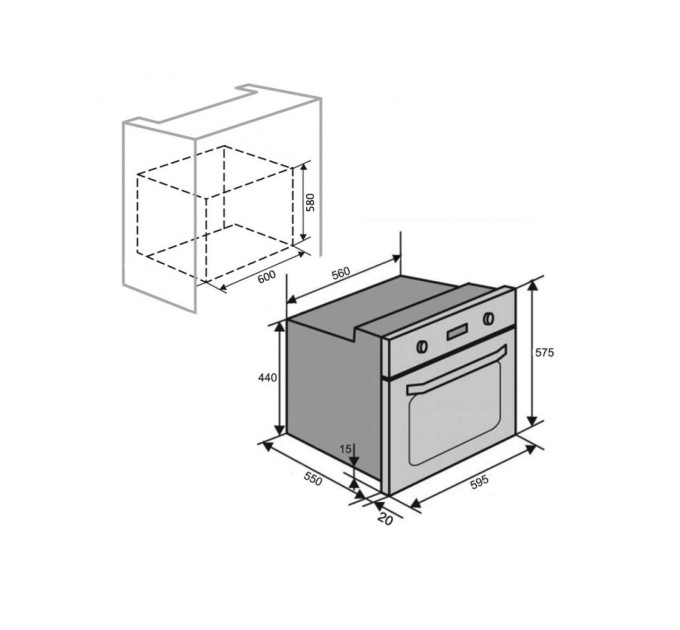 Духова шафа Ventolux BRISTOL 6 MT (BK)