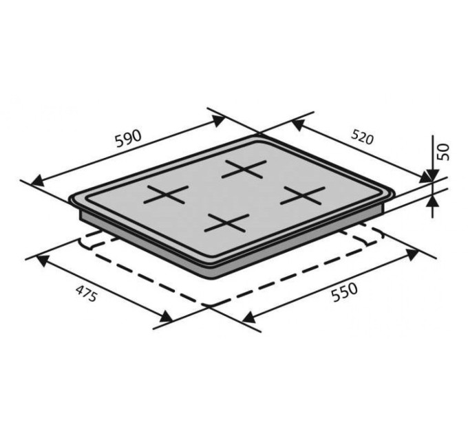 Варильна поверхня Ventolux HG640 B2 S (BK)