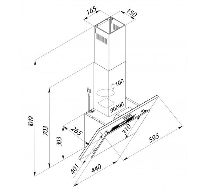 Витяжка Pyramida NL 60 BR