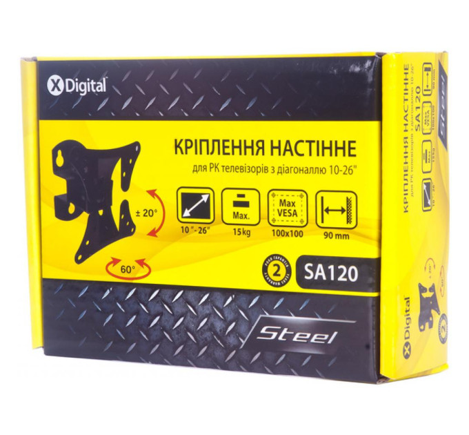 Кріплення для телевізора X-digital STEEL SA120 Black