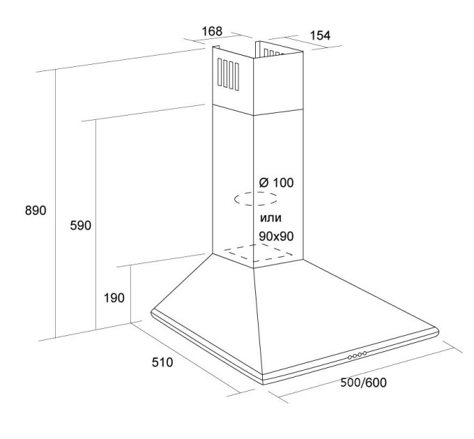 Вытяжка Pyramida CASA 60K BL