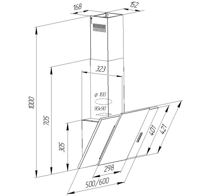 Витяжка Pyramida KZ 60 WH