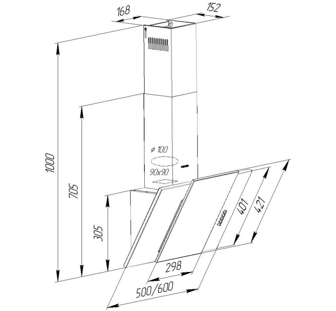 Витяжка Pyramida KZ 50 BL