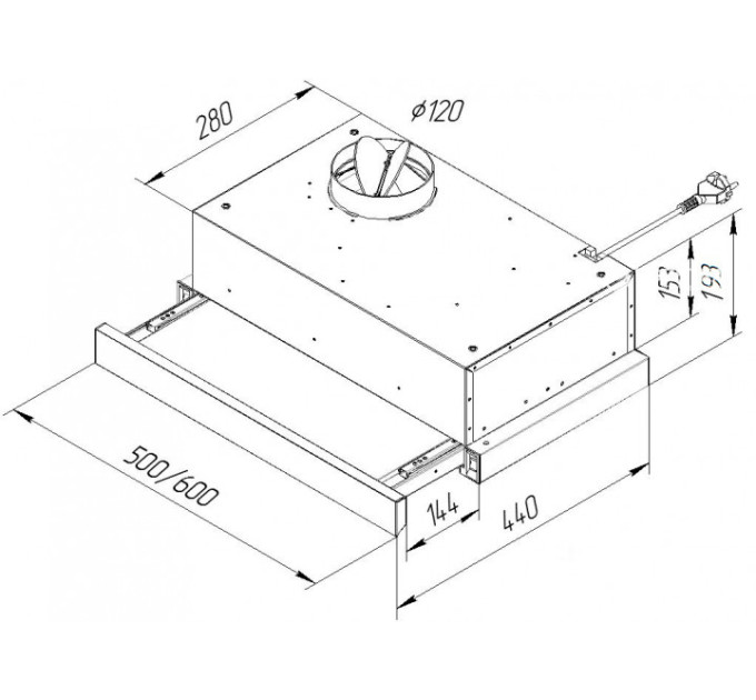 Витяжка Pyramida TL 60 SLIM WH