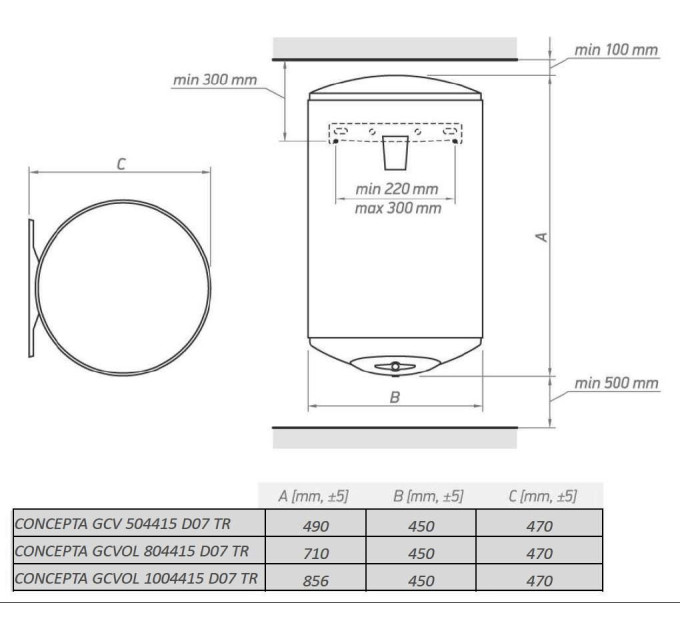 Бойлер Concepta GCVOL 804415 D07 TR