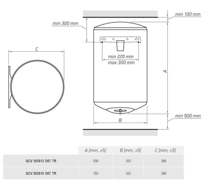 Бойлер Concepta GCV 303512 D07 TR