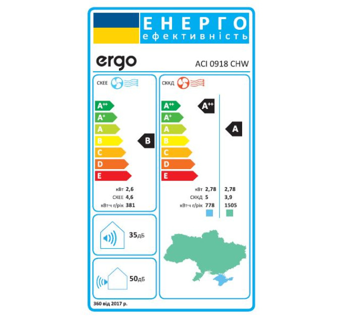 Кондиціонер Ergo ACI 0918 CHW